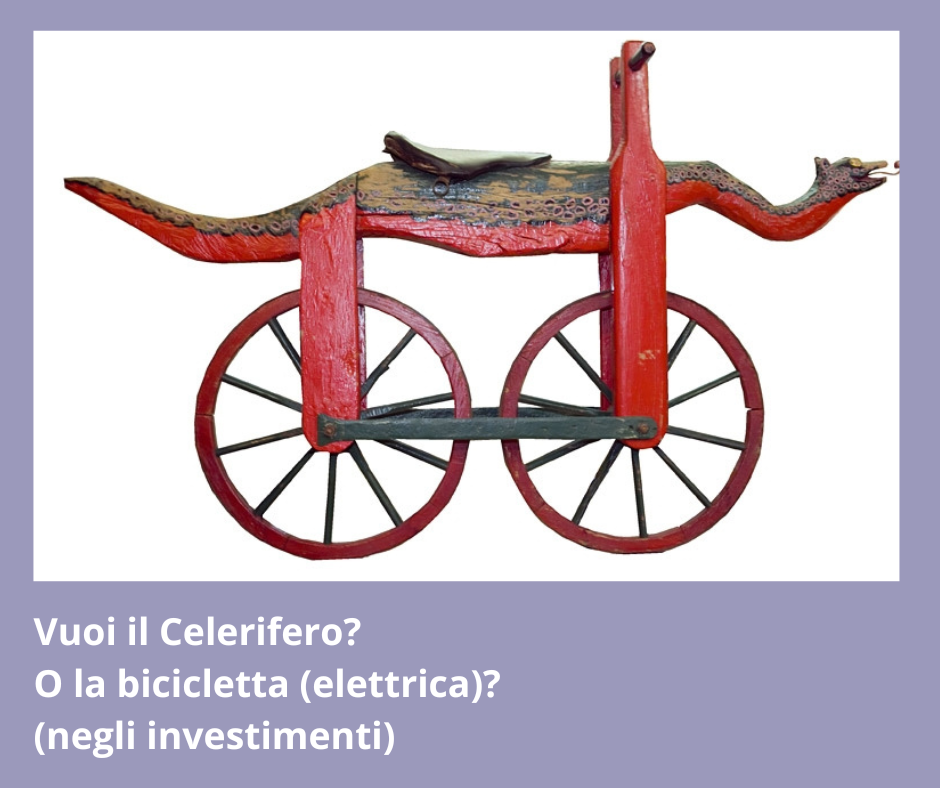 Rappresentazione visiva dell'articolo: Vuoi la bicicletta o il Celerifero? 
(negli investimenti)