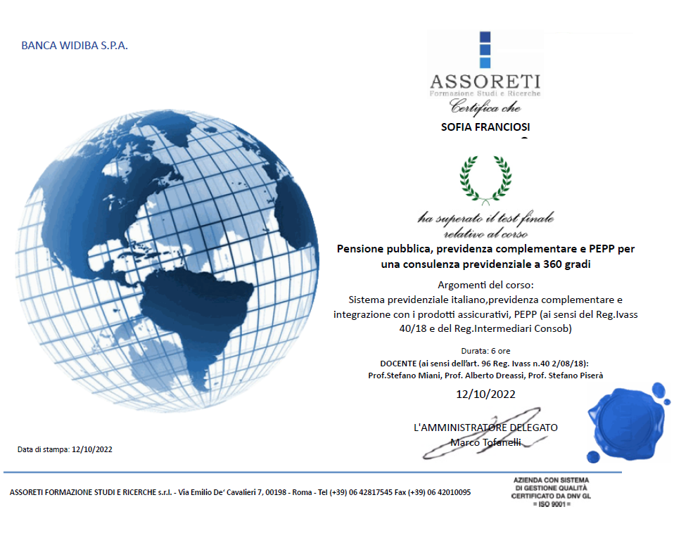 Rappresentazione visiva dell'articolo: Pensione... work in progress